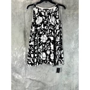 INC International Concepts Women's Deep Black Combo Floral-Print Sweater SZ S